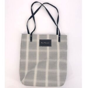 Sina Pearson Momentum Textiles Gray Ivory Plaid Tote Bag NWOT